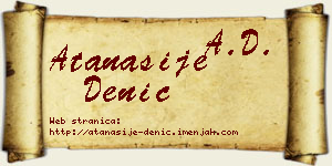 Atanasije Denić vizit kartica